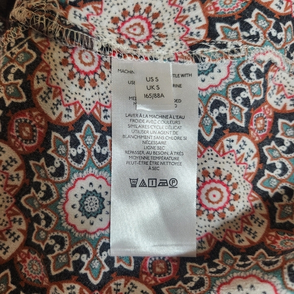 Anthropologie Tan Brown Boho V Neck Dress 100% VISCOSE - Picture 10 of 14